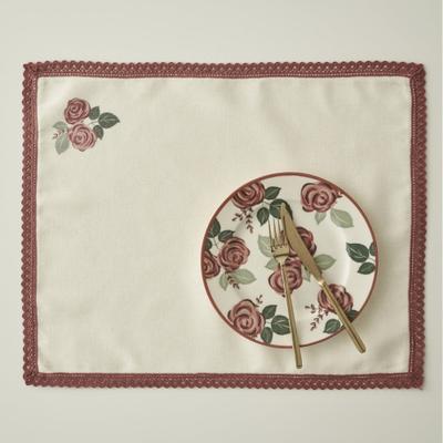 Bella Maison Rose Placemat with Lace Trim (Set of 2)