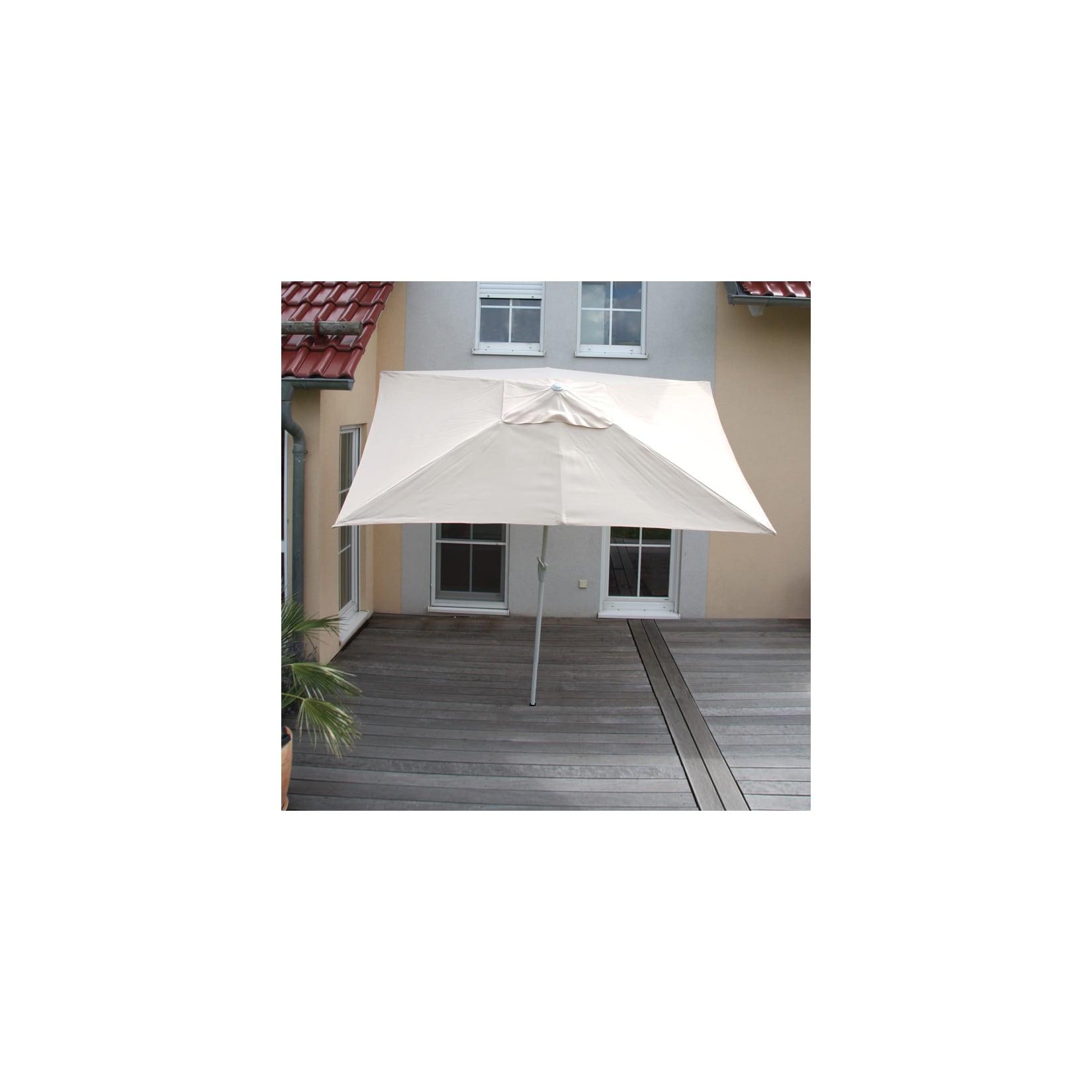 Sonnenschirm Castellammare, Gartenschirm, 2x3m rechteckig neigbar, Polyester/Alu 4,5kg UV-Schutz 50+ ~ creme