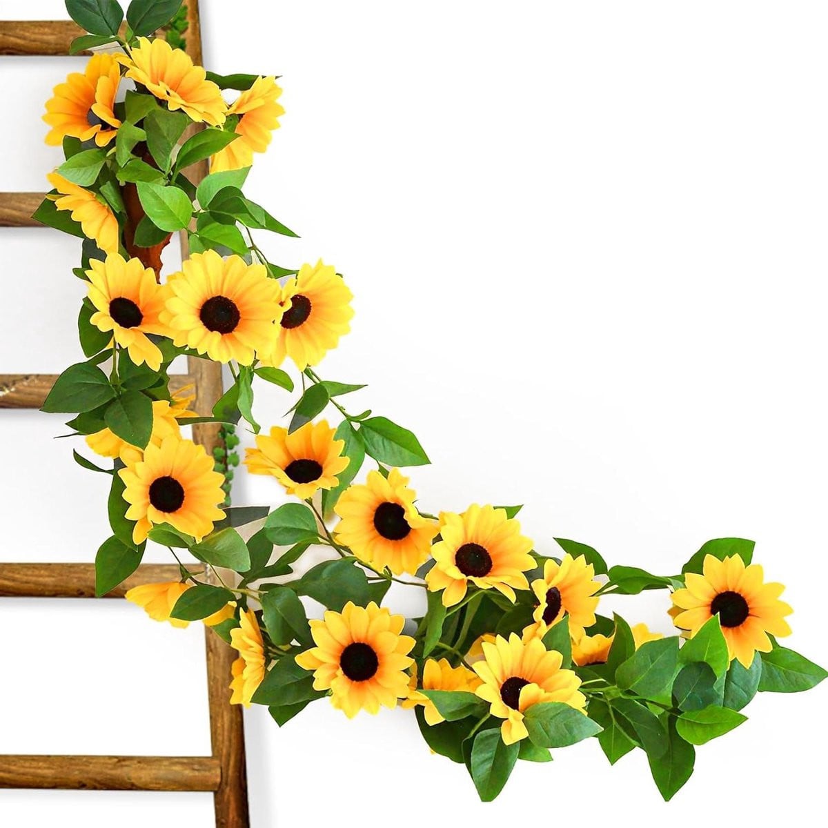 Zonnebloem Garland Set van Vier - Kunstbloemen Slieren voor Huisdecoratie - Geel - 2.3 Meter