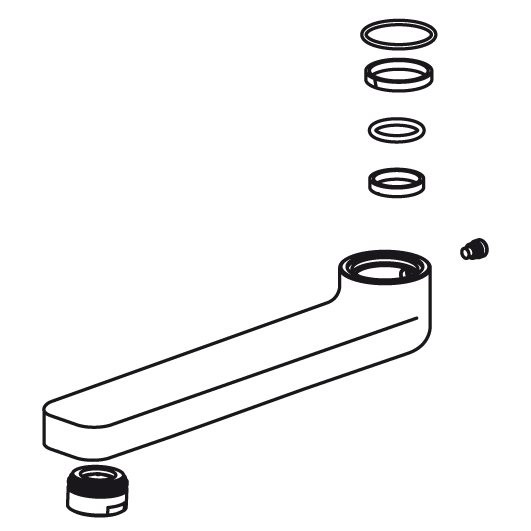 KWC DOMO 6.0 Auslaufset A 225 Wand, chromeline 538303