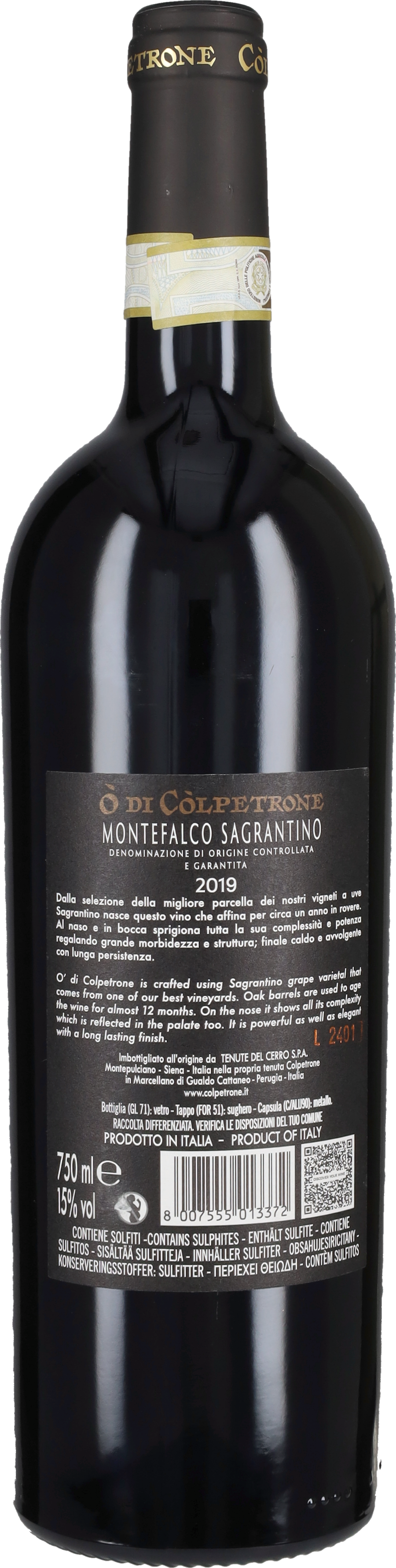 Còlpetrone Sagrantino 'O di Colpetrone' Colpetrone 2019