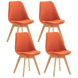 CLP 4er Set Stuhl Linares Stoff   Farbe: orange, Material: Stoff