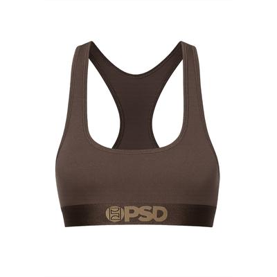 Sport-BH PSD "PSD SPORTS BRA ESSENTIAL", Damen, Gr. XS, Cup 0, braun, 47% Modal, 47% Baumwolle, 6% Elasthan, BHs Sport-BH