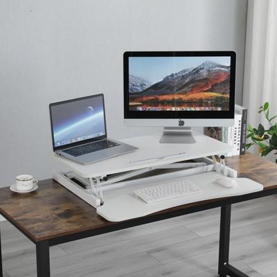 Kodotan sofa 32 Inch Desk Converter, Height Adjustable Sit to Stand Riser, Dual Monitor and Laptop Workstation with Wide Keyboard Tray