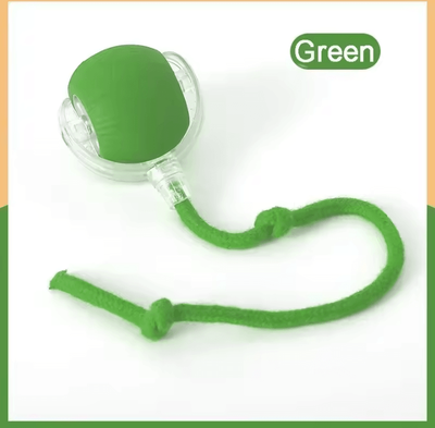 Uplift Curations Rechargeable Interactive Pet Ball Toy Automatic Rolling Cat Ball & Rechargeable Electric Dog Toy With Smart Motion rope green
