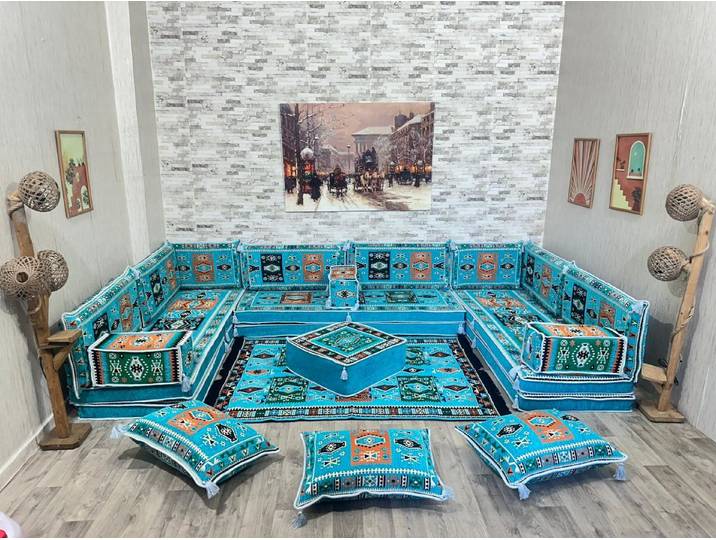 CaddeBuy Sofa Sitzgruppe, Orientalische Sitzecke, Bodensofa, Bodenkissen