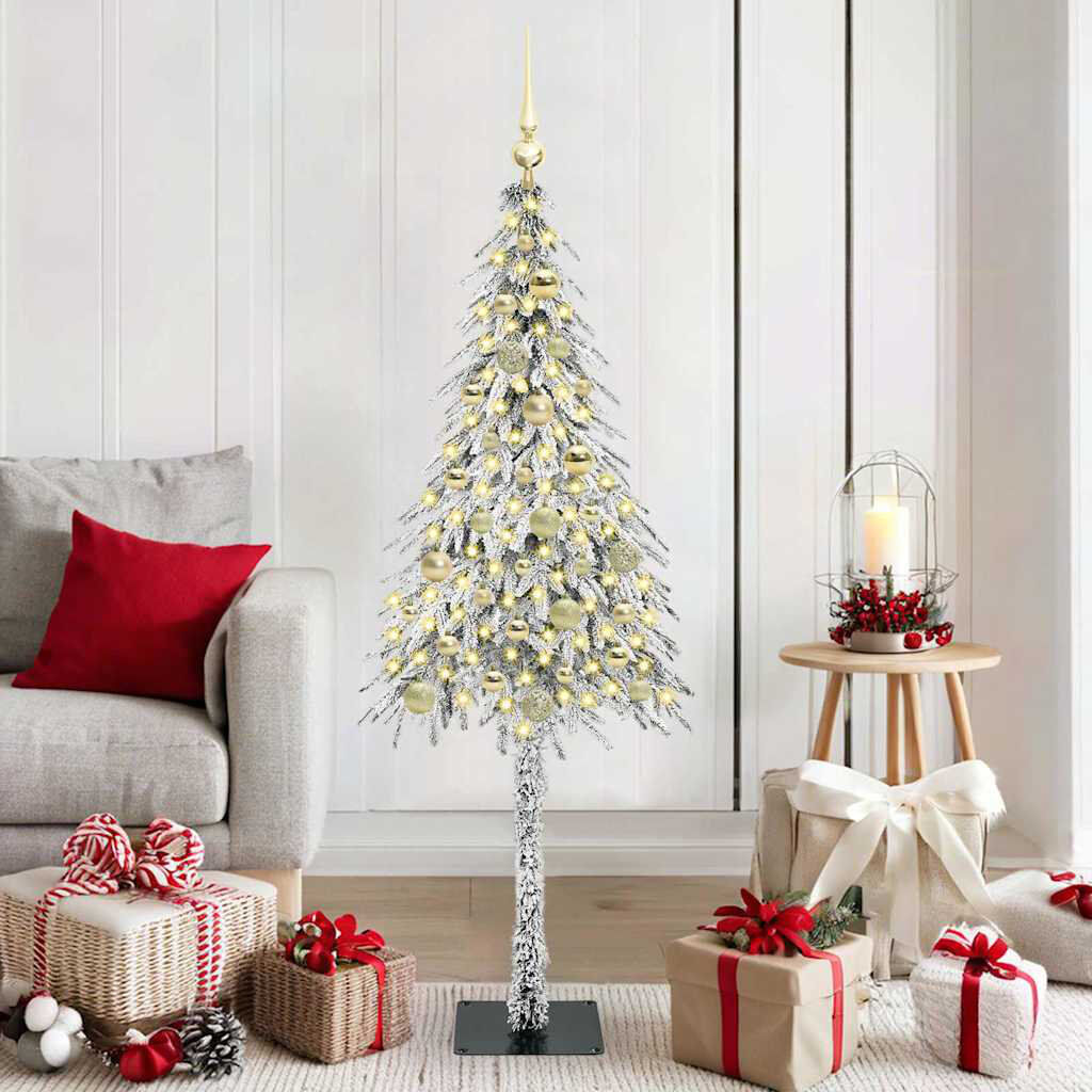 The Seasonal Aisle Christmas Tree with 150 LEDs PE and Steel Gold 4.92' H