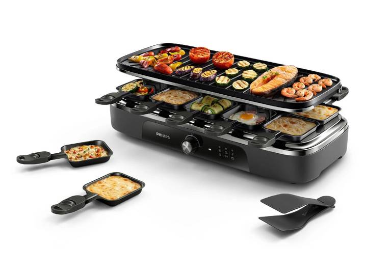 PHILIPS Raclette Philips Raclette HD6421/81 , schwarz, Raclettes, Raclette