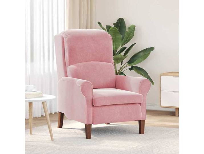 NEW 2026  Fauteuil-chaise simple - 1 pc - Poids maximal: 110 kg - Rose 76x94x102 cm Velours L6726