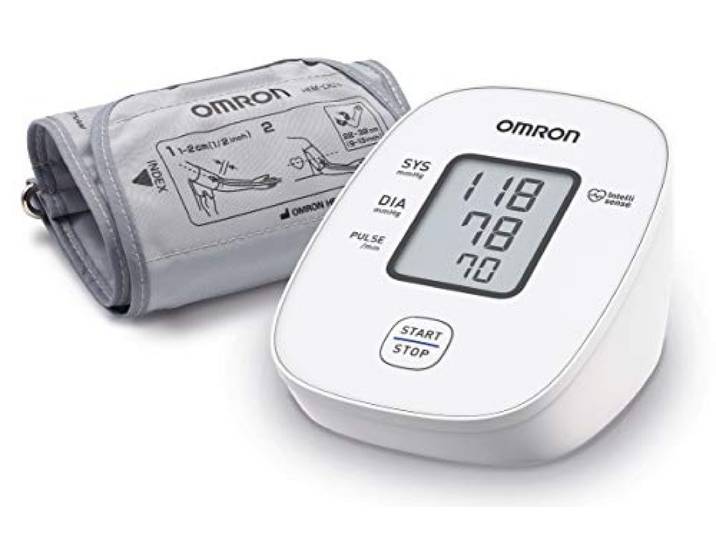 OMRON X2 Basic – Klinisch validiertes automatisches Oberarm-Blutdruckmessgerät Erkennung unregelmäßiger Herzschläge mit Manschettensitzkontrolle einfache Einknopfbedienung 22-32cm