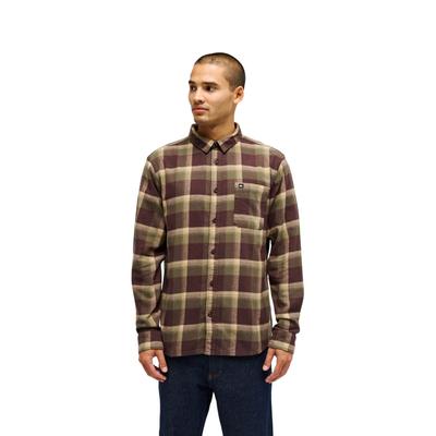 Langarmhemd QUIKSILVER "Motherfly Plaid", Herren, Gr. XXL, braun (grape leaf motherfly), Obermaterial: 100% Baumwolle., Hemden