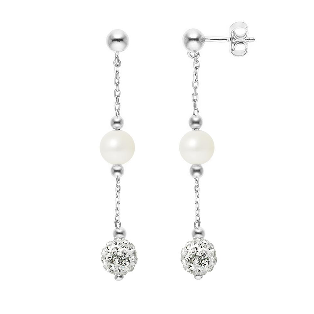DIADEMA - Ohrringe - Kristall Weiß & Perlen - Kollektion Kristall Perle