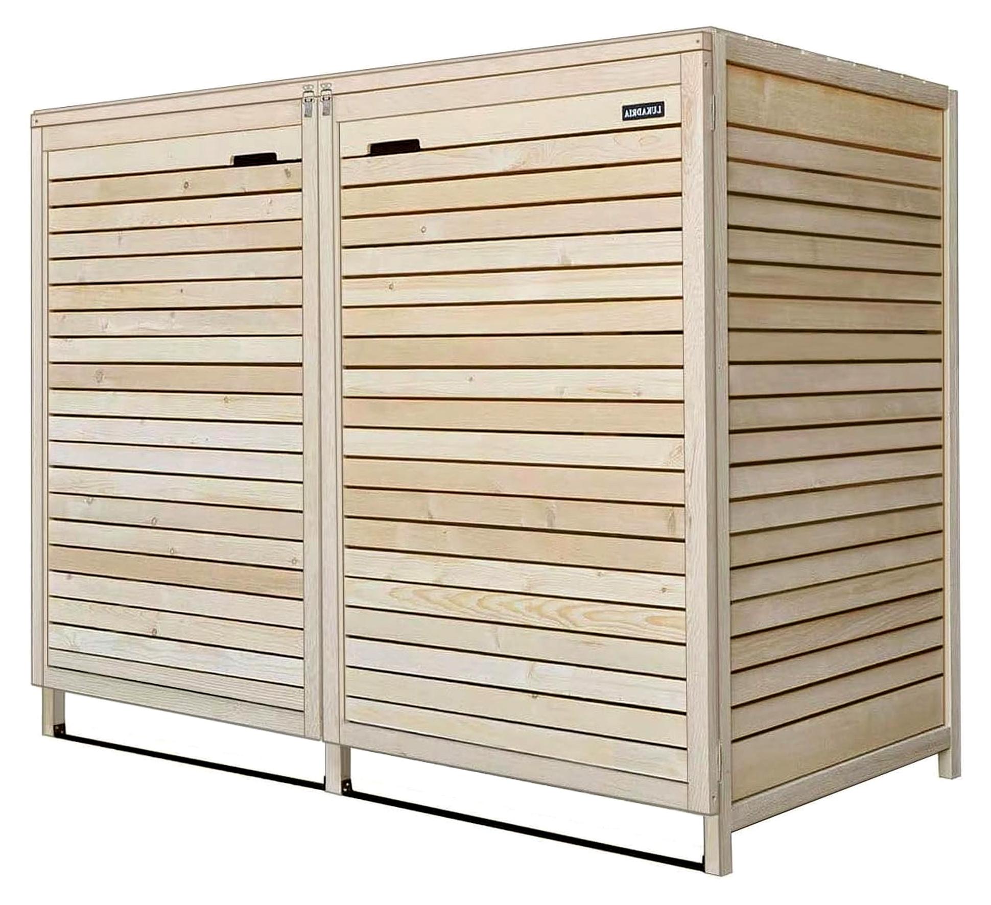 Mülltonnenbox für 240L Mülltonnen, naturbelassen, mit Platz für 2 Tonnen