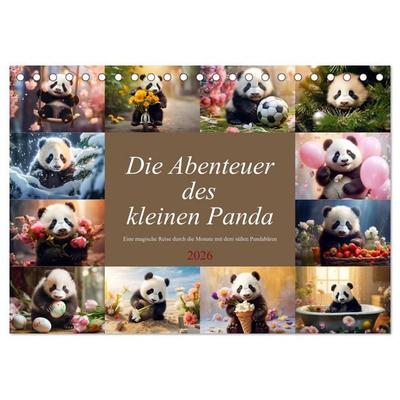 Die Abenteuer des kleinen Panda (Tischkalender 2026 DIN A5 quer), CALVENDO Monatskalender