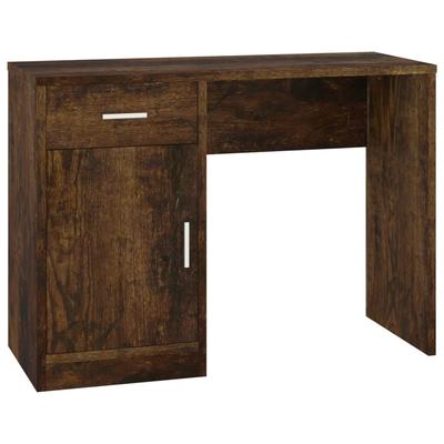 Helloshop26 - Schreibtisch Arbeitsplatz Computermöbel Schreibtisch mit Schublade und Schrank geräucherte Eiche 100 x 40 x 73 cm 02_0023451