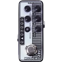 Mooer Gitarren-Microvorverstärker-Pedal mit Lautsprecherkabinen-Simulation und 2 Kanälen (Gitarre), Effektpedal, Schwarz
