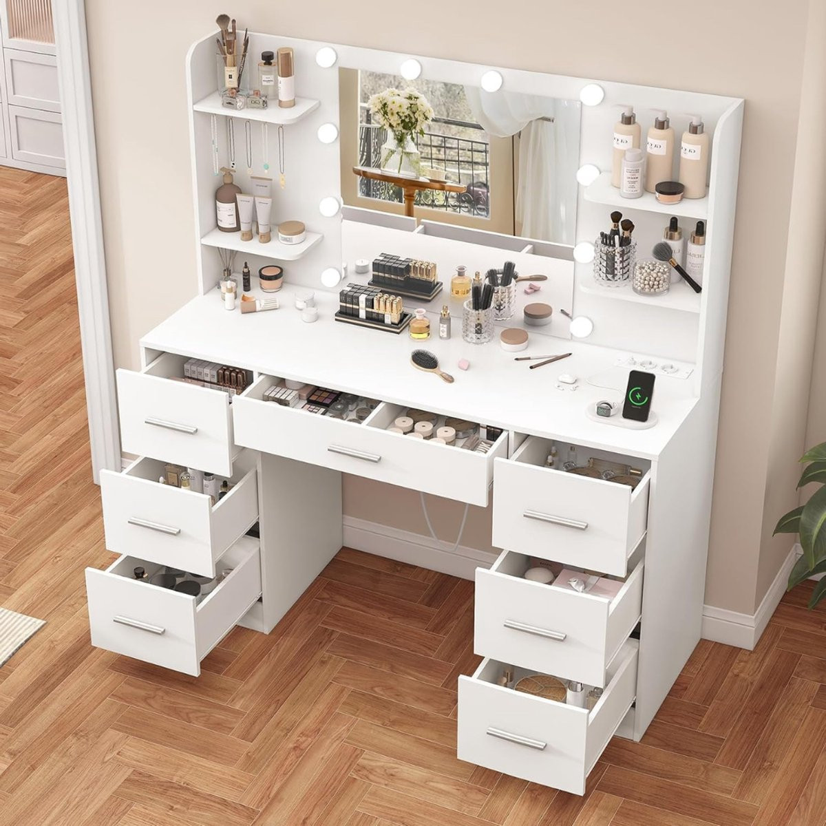DailySupplies® Make up tafel met verlichte Hollywood spiegel voor kinderen