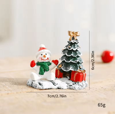 Inspire Picks Festive Christmas Village Miniature Snowman And Winter House Desktop Decoration b
