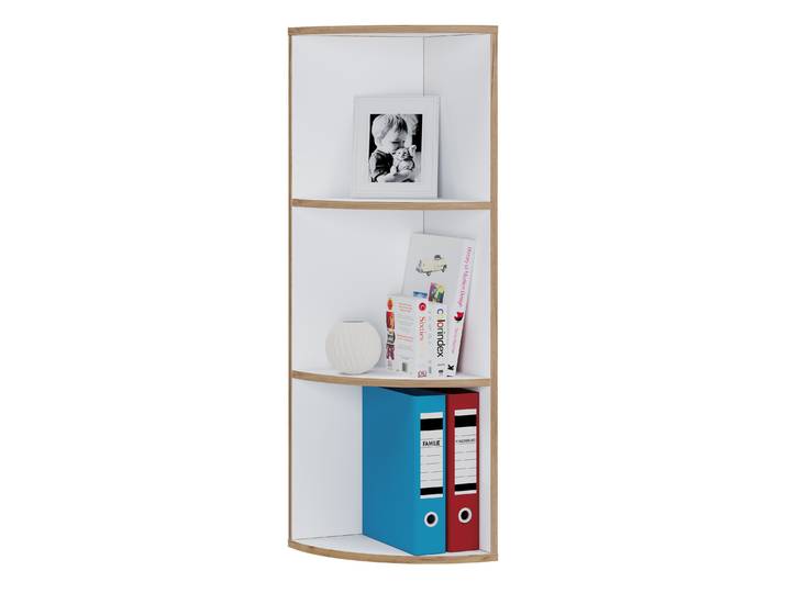 Bücherregal VCM Elegantes Holzregal Eckregal Regal Salia 3fach , weiß, B:33cm T:33cm, Regale, Bücherregal