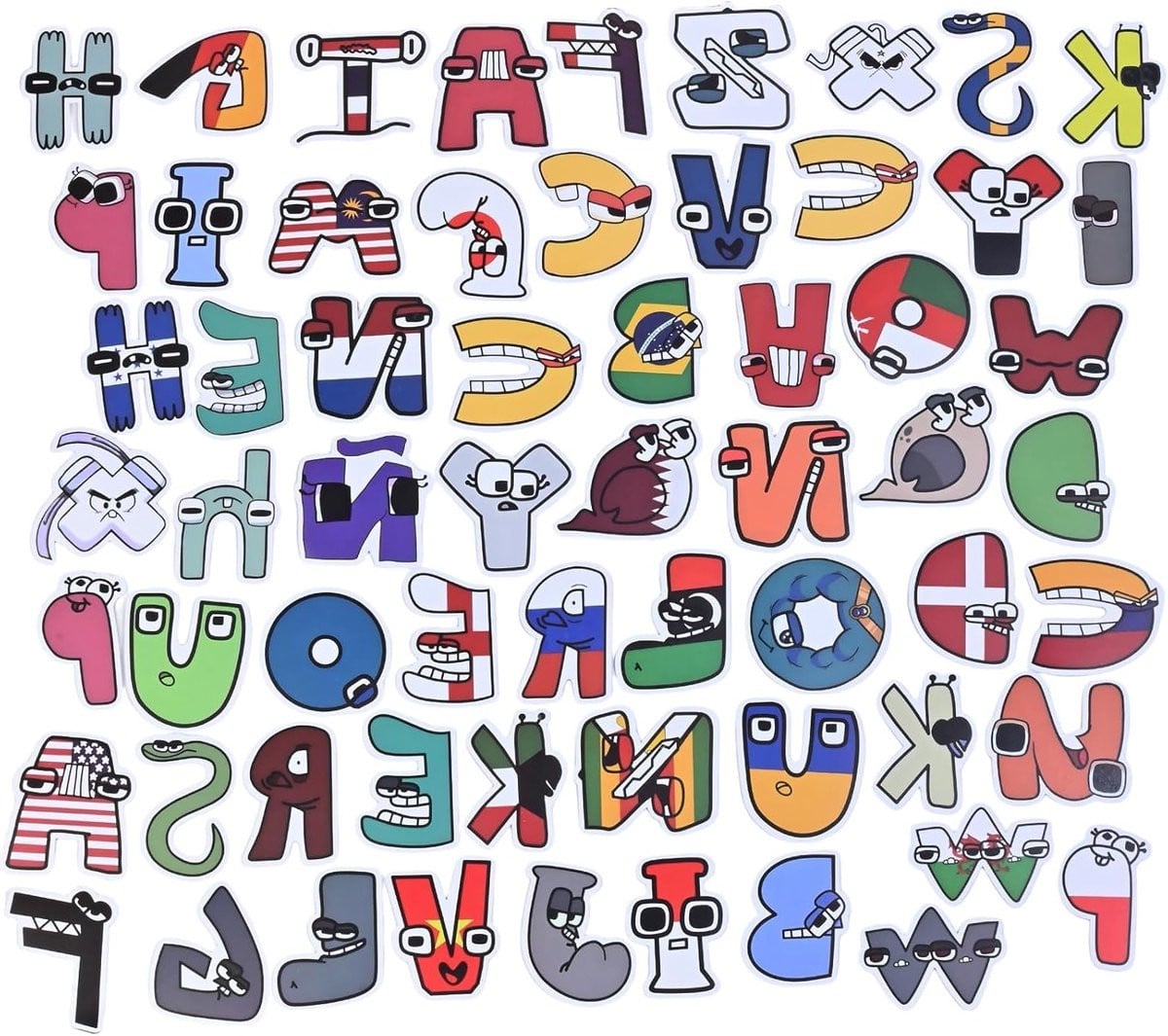 60 stuks Kleurige Letter Stickers voor Scrapbooking, Waterdicht Vinyl Alfabet voor Creatieve Decoratie en Educatief Speelgoed