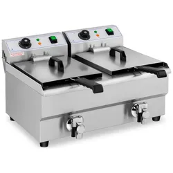 Helloshop26 - Professionelle elektrische Fritteuse für Restaurants 2 x 10 Liter Ablasshähne 14_0001786