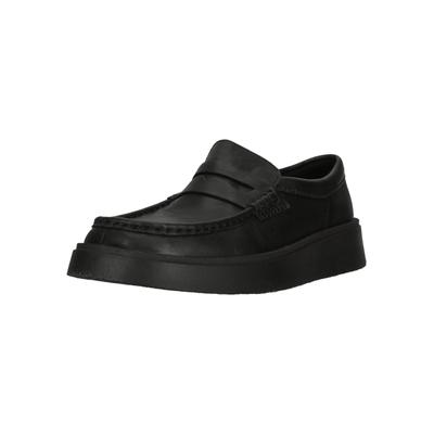 Slipper CLARKS "Torview Low", Herren, Gr. 42,5, Kunstfaser, schwarz, Leder, Schuhe Slipper, mit komfortabler Decksohle