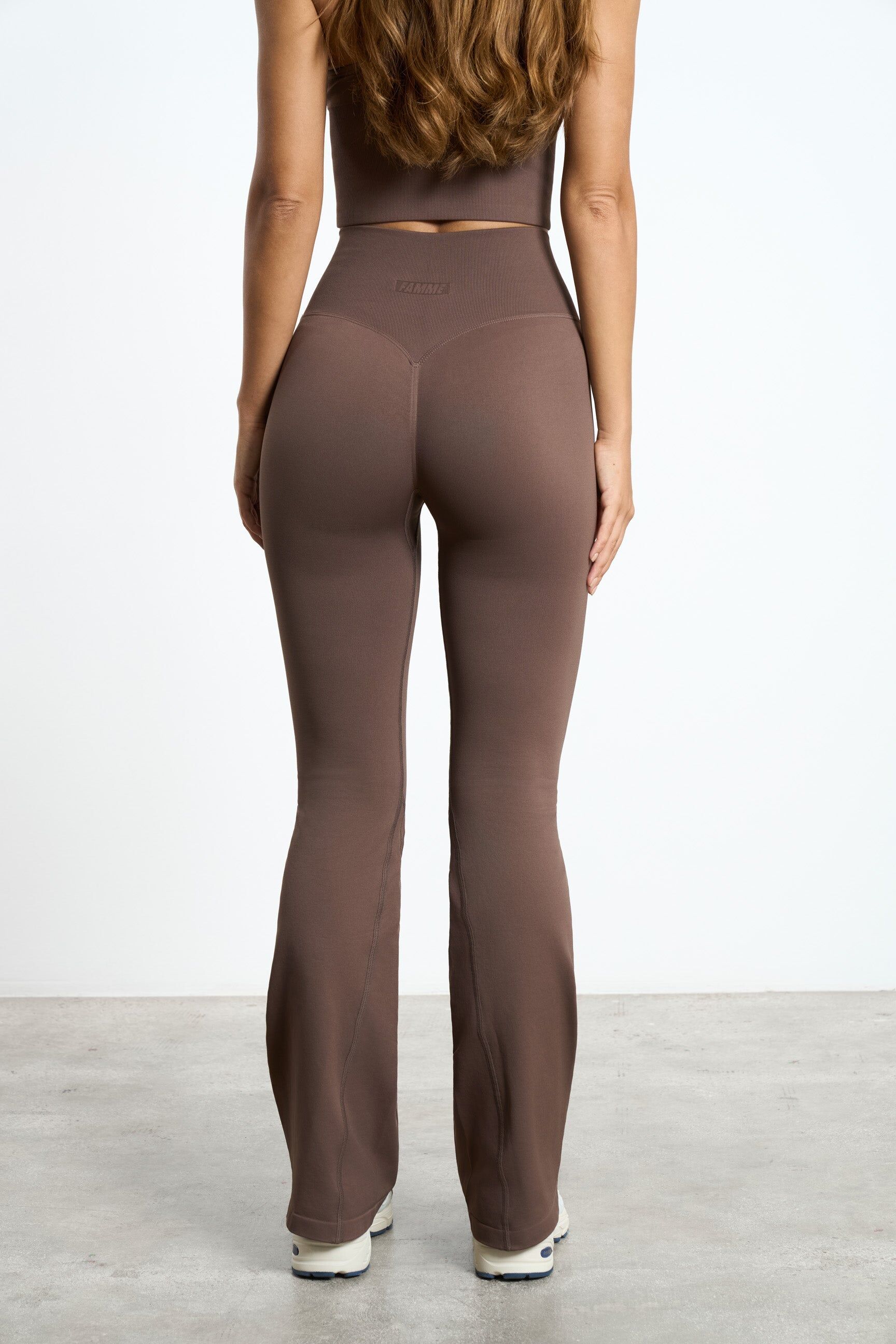 Famme Contour Flared Leggings Brown XS