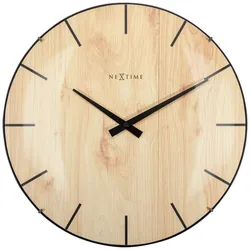 Nextime Quarzwanduhr Edge Wood Dome Ø 35 cm Dekor Braun Hellbraun