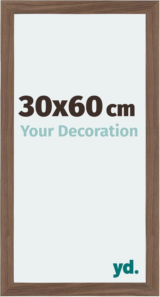 Donker Walnoot Fotolijst 30x60 cm met Ontspiegeld Acrylglas