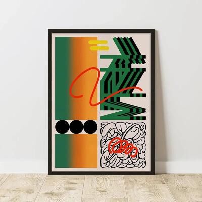 Inspire Select Classic Retro Abstract Canvas Wall Art Minimalist Vertical Abstract Poster Print Unframed xd036 15 19.7 27.6 In Unframed