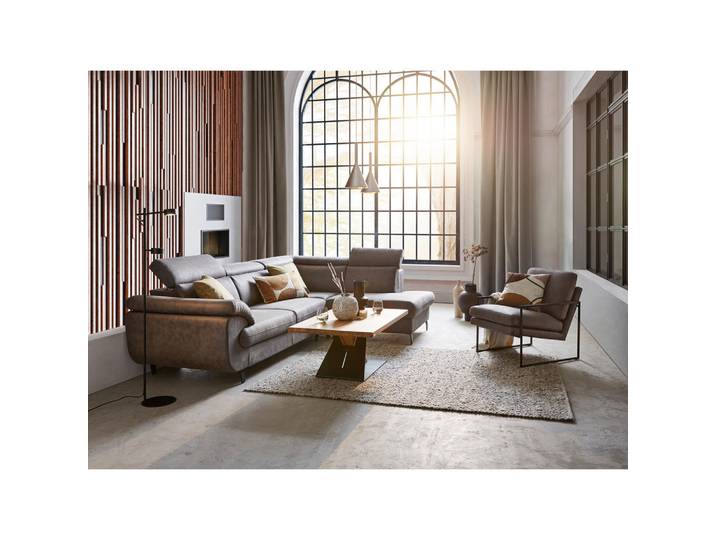 Linea Natura Couchtisch, Schwarz, Eiche, Holz, Metall, Eiche, Schichtholz, vollmassiv, 2-Schicht, rechteckig, Z-Form, Säule, 70x45x110 cm, Wohnzimmer, Wohnzimmertische, Couchtische, Couchtische Metall