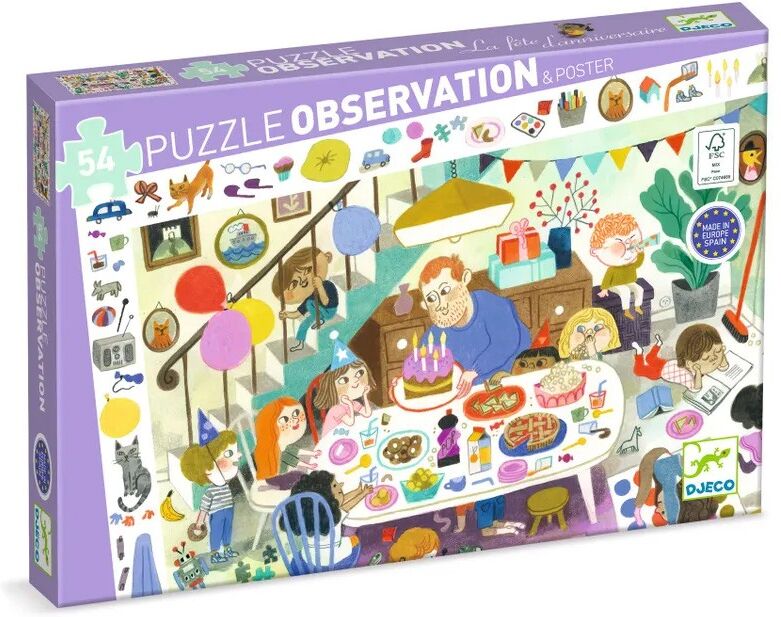 Puzzle Observation 54 pcs La Fête d'Anniversaire - Djeco