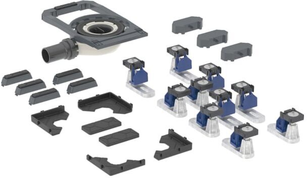 Geberit Duofix Duschwannenablauf 551558001 mit 10 Füßen, Sperrwasserhöhe 30mm