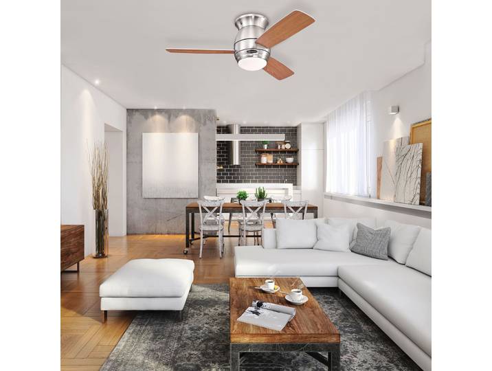 Ventilateur de plafond Halley avec éclairage, en bois, silencieux - Westinghouse - Salon / séjour - Moderne