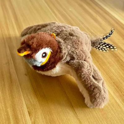 Inspire Essentials SkyHunter Flapping Bird Cat Toy Rechargeable Interactive Chirping Toy brown