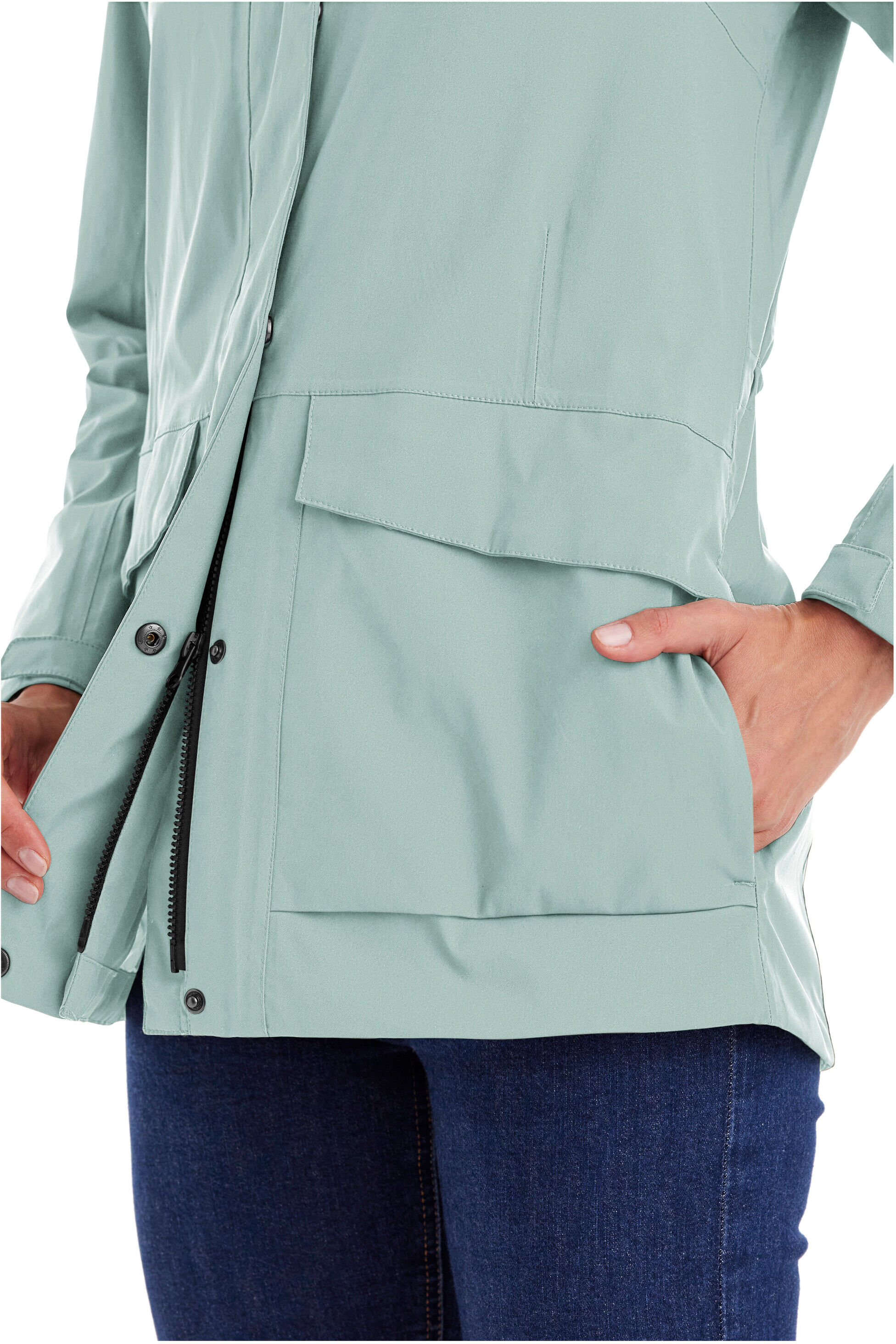 Funktionsjacke "GS 54 WMN JCKT", Damen, Gr. 38, blau (helltürkis), Obermaterial: 100% Polyester.Futter: 100% Polyester, G.I.G.A. DX BY KILLTEC, Jacken Funktionsjacke, Wasserdicht, atmungsaktiv, recycelte Materialien, abnehmbare Kapuze helltürkis 38