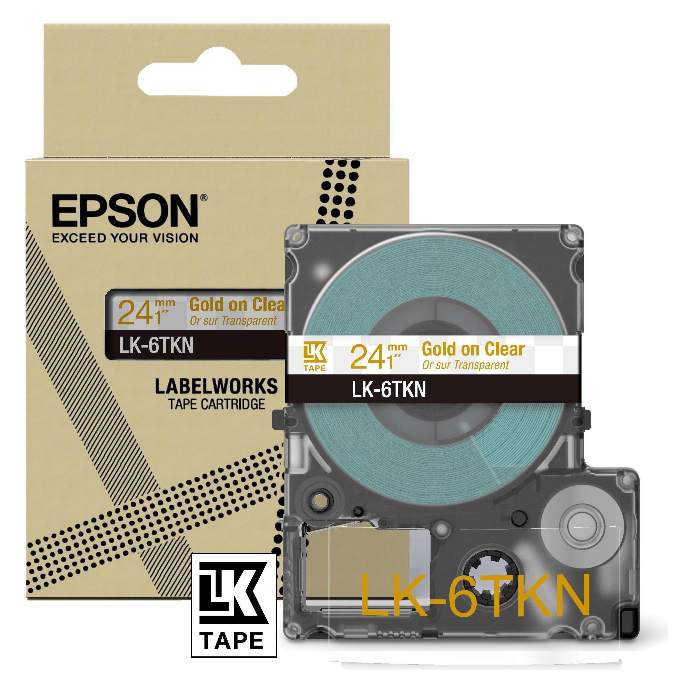 Epson Metallic Clear/Gold 24mm LK-6TKN (2.40 cm, Gold, Transparent) (C53S672098)
