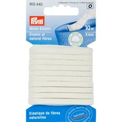 Prym Gold-Zack Gummiband "Natur-Elastic" mit Baumwolle, Breite: 5 mm, Länge: 10 m
