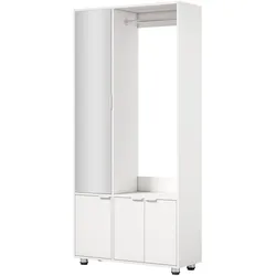 GARDEROBE-SET Spanplatte Weiß