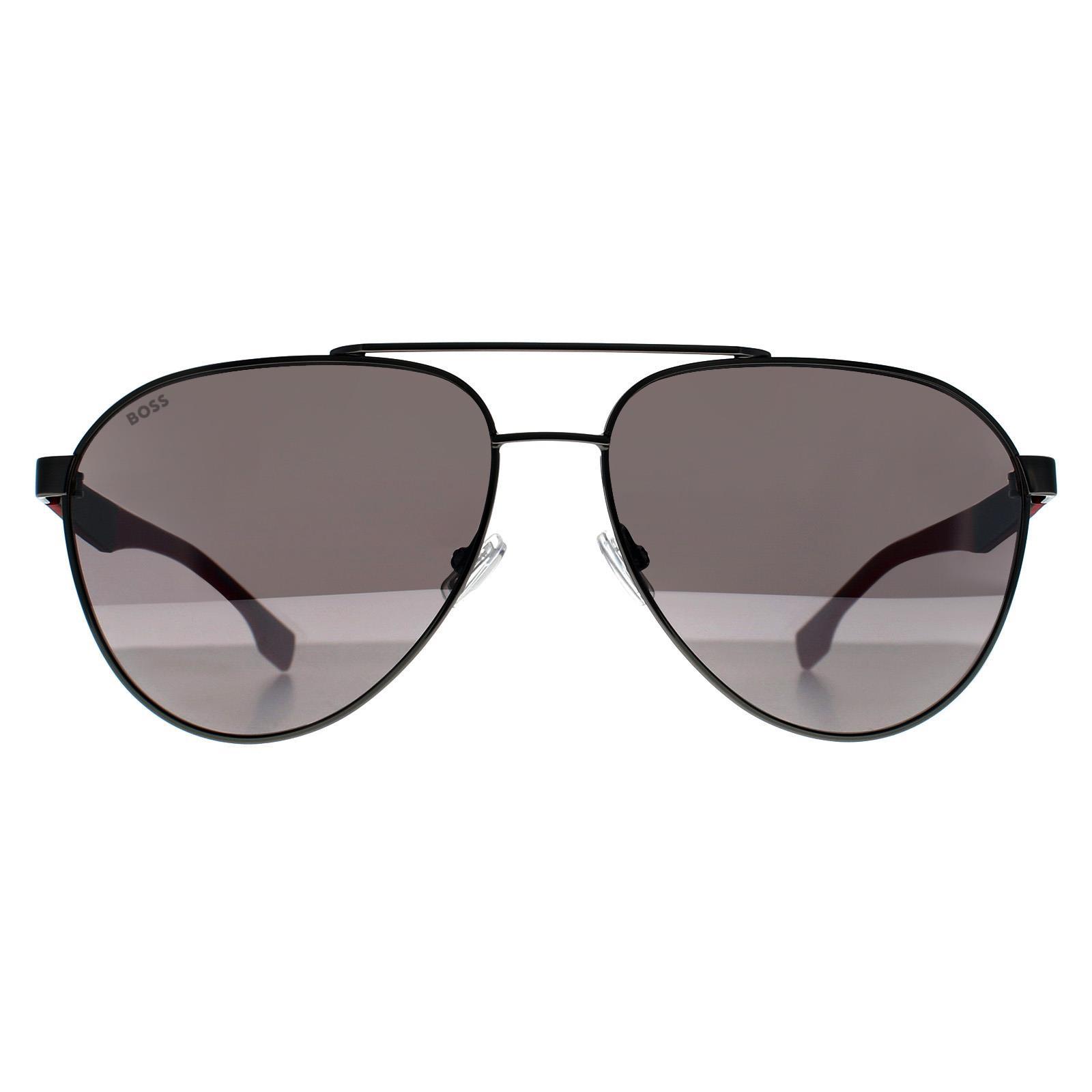 Hugo Boss Aviator Heren Ruthenium Rood Grijs BOSS 1485/S