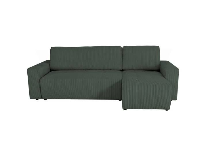 Xora Eckschlafsofa, Dunkelgrün, 2-Sitzer, 248x146 cm, Wohnzimmer, Sofas & Couches, Schlafsofas, Schlafsofas mit Bettkasten