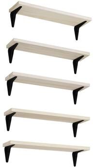 "Wallniture Arras 17x4.5"" Floating Bookshelves, Hanging Shelves for Living Room, Farmhouse Decor, Custom Finish and Piece Options"