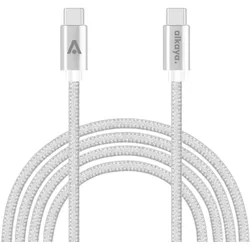 Alkaya Speed Flex Datenkabel Geflochten 65W, 1m weiss (1 m, USB 3.2 Gen 1, 65 W), USB Kabel
