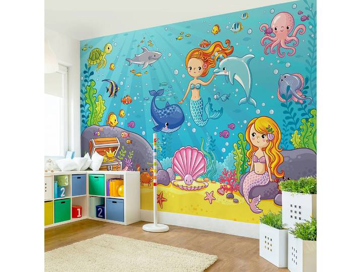 Papier peint monde sous-marin 336 x 225cm Multicolore
