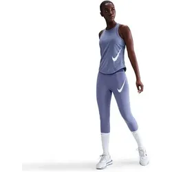 NIKE Damen Tights 7/8 Tempo Swoosh Run, Größe L in Blau Blau