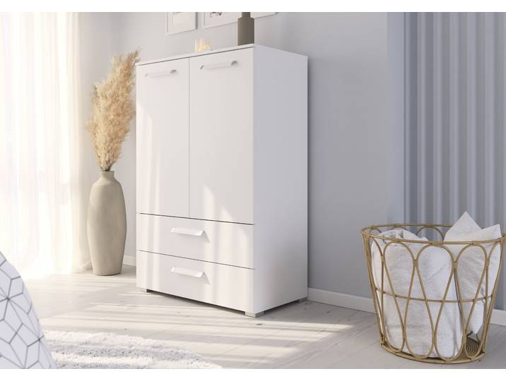 Commode - 119 cm 80 x 119 x 42cm Blanc/Blanc alpin