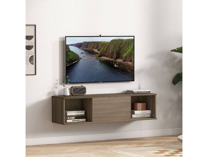 HOMCOM Armoire Murale Salle de Bain Marron 120x30x29,5 cm