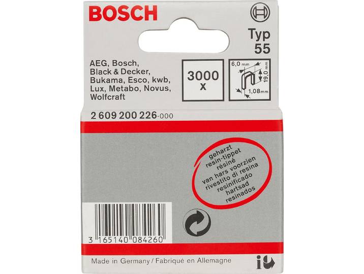 Agrafes Bosch 3000 19/6mm Type55