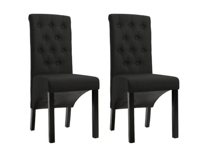 UYPTERF Esszimmerstühle 2 STK. Schwarz Stoff Dicke weiche Polsterung,ergonomisch,solide Holzbeine,Stabilität,Robustheit,leicht zu montieren