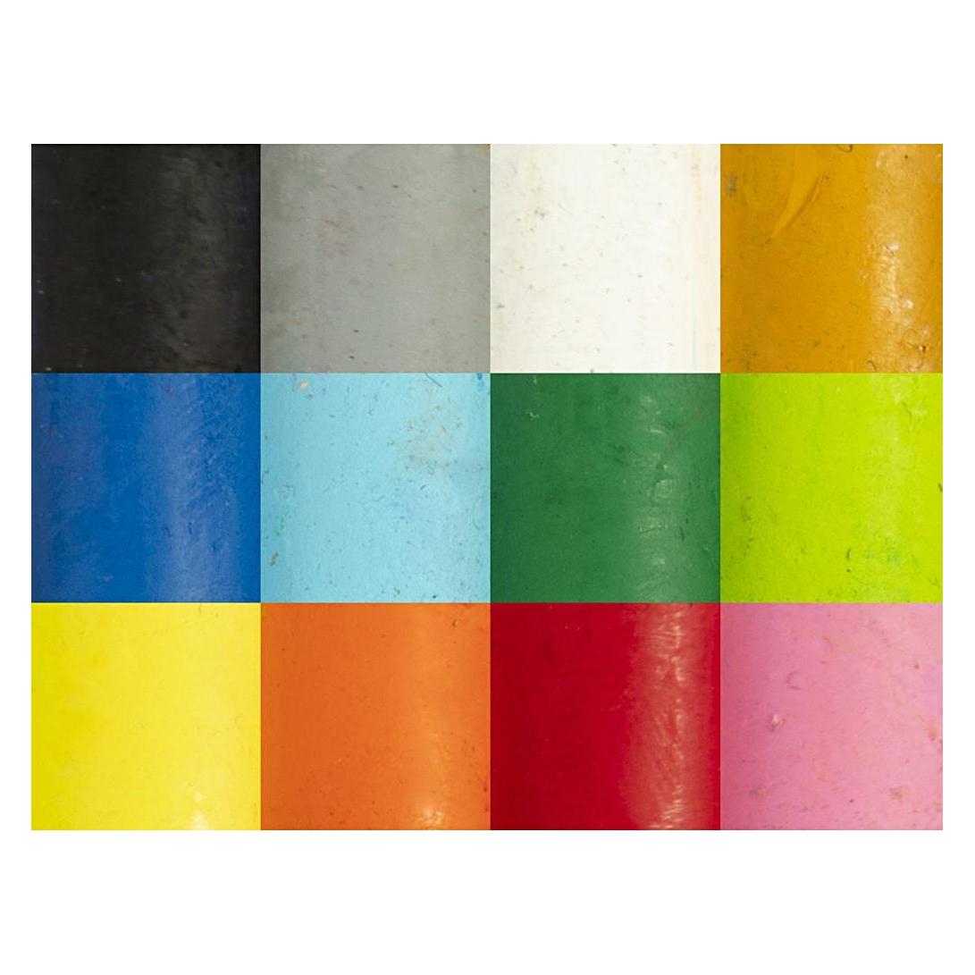 Creativ Company Oil Pastels, L: 7 cm, thickness 11 mm, standard colours, 12 pc/ 1 pack (12x) (426203)